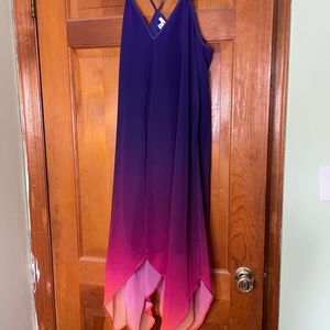Ombré handkerchief-hem dress